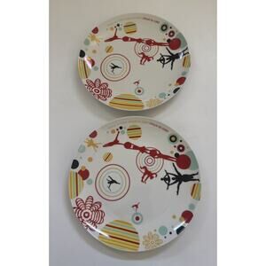 Set of 2 CIRQUE DU SOLEIL Dinner Plates 10 1/2" Retro‎ MCM